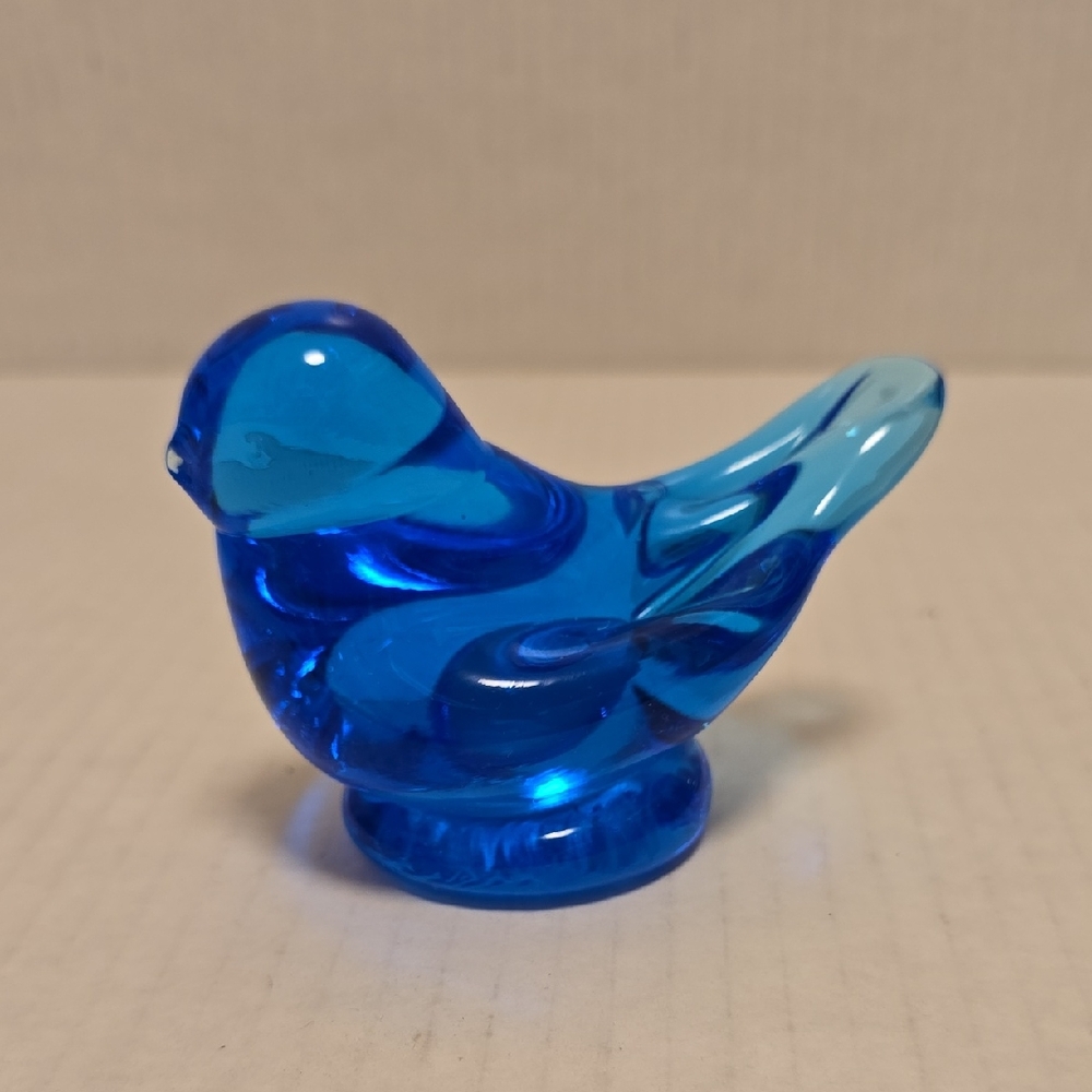Leo Ward Glass Bluebird of Happiness Figurine Signed and Dated 1997